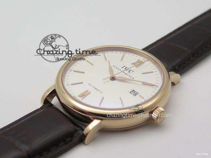 MIROTIME 0425 Modern Portofino SCHAFFHAUSEN RG MKF 1:1 V2 Best Edition White Dial On Brown Leather Strap A 7344